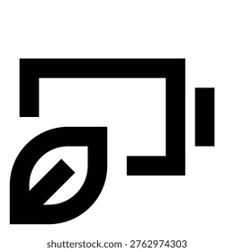 Battery power saving icon in sharp bold line style for energy conservation and eco modes. Perfect for apps, websites, UI interfaces, device settings, and digital power optimization systems.