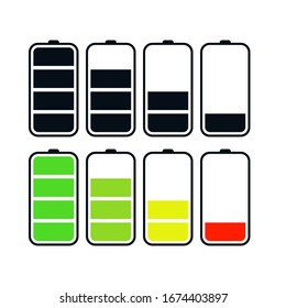 Icon Set für die Nutzung des Akkubetriebs