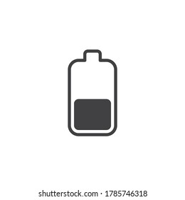 Akkustrom-Vektorsymbol. volles Flachzeichen für mobiles Konzept und Webdesign. Glyph-Symbol für Batterieaufladung. Symbol, Logo-Abbildung. Vektorgrafik