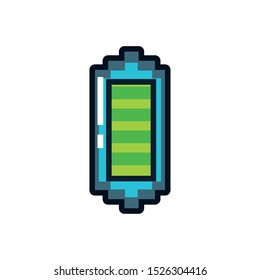 battery power video game pixelated vector illustration design