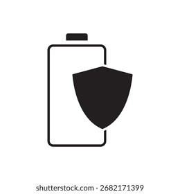 Ícone de status da proteção da bateria com símbolo de escudo de segurança.