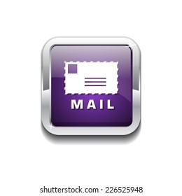 Battery Purple Vector Icon Button