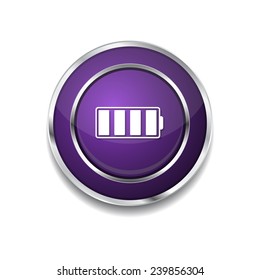Battery Purple Vector Icon Button