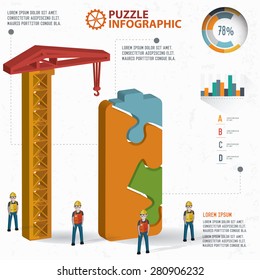 Battery puzzle info graphic design,three dimension,clean vector