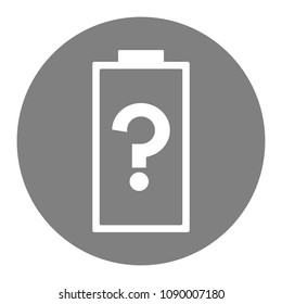 Battery with question mark. Unknown battery icon. Vector.