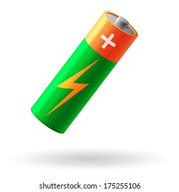 Battery realistic isolated vector illustration
