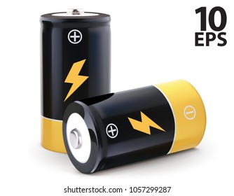 Battery realistic vector 3d Illustration