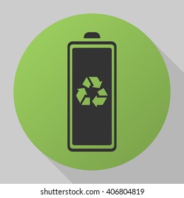 battery recycle icon vector, solid illustration, pictogram isolated on gray