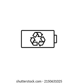 battery Recycle  icon. Vector icon, symbol for website design, app. 