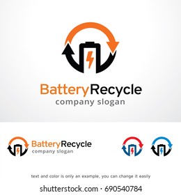 Battery Recycle Logo Template Design Vector, Emblem, Design Concept, Creative Symbol, Icon