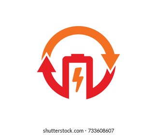 Battery Recycle Logo Template Design Vector, Emblem, Design Concept, Creative Symbol, Icon