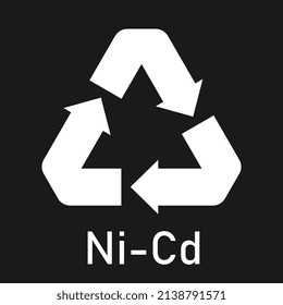 Battery recycle ni-cd, vector illustration, sign.