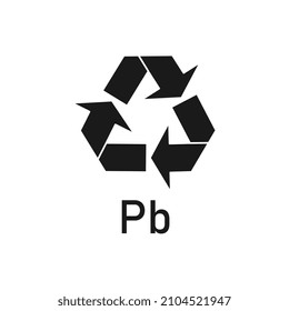 Battery recycle pb, vector illustration, sign.