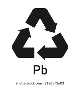 Battery recycle pb, vector illustration, sign.