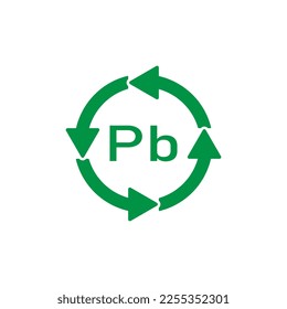 Battery recycle pb, vector illustration, sign.