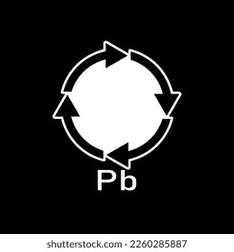 Battery recycle pb, vector illustration, sign.