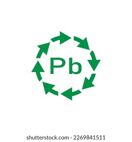 Battery recycle pb, vector illustration, sign.