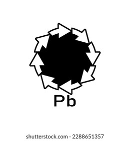 Akku recyceln pb, Vektorgrafik, Zeichen.
