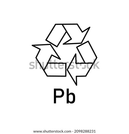 Battery recycle pb, vector illustration, sign.