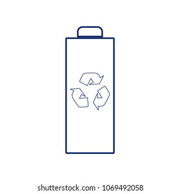 Battery recycle sign illustration. Vector. Flat style black icon on white.