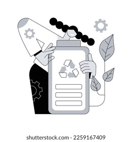 Battery recycling abstract concept vector illustration. Battery disposal bin, rechargeable technology, utilization rule, recycling system, safety regulations, toxic waste abstract metaphor.