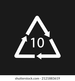 Código de reciclaje de batería 10 NiCD . Ilustración del vector