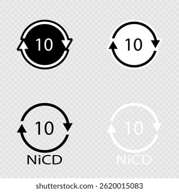 Battery recycling code 10 NiCD set.