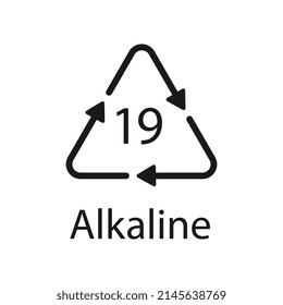 Batterierecyclingcode Alkaline 19 . Vektorgrafik