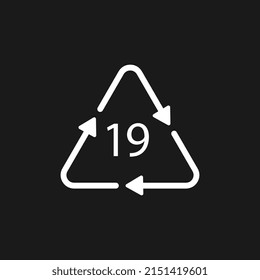 Battery recycling code Alkaline 19 . Vector illustration
