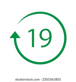 Battery recycling code Alkaline 19 . Vector illustration