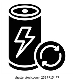 Battery Recycling Icon Element For Design
