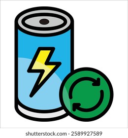 Battery Recycling Icon Element For Design