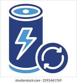 Battery Recycling Icon Element For Design