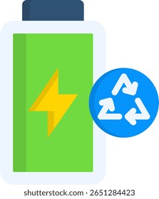 Battery Recycling Icon Flat Vector Illustration