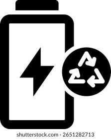 Battery Recycling Icon Glyph Vector Illustration