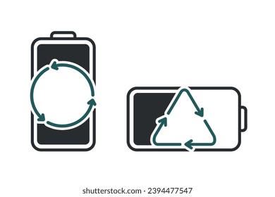 Battery recycling icon. Illustration vector