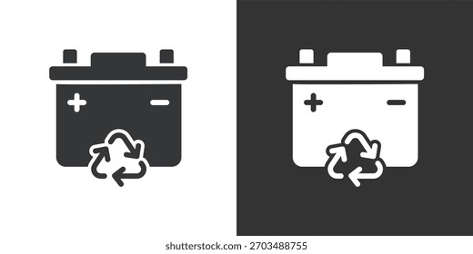 Battery Recycling icon. Solid glyph series icon