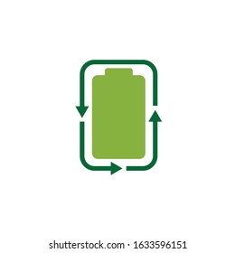Battery recycling logo vector illustration