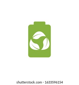 Battery Recycling Logo Vector Illustration