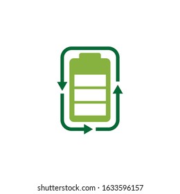 Battery recycling logo vector illustration