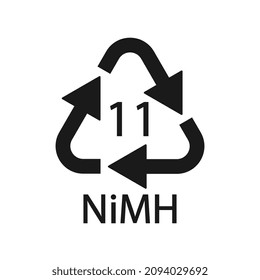 Battery recycling symbol 11 NiMH. Vector illustration