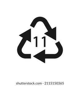 Battery recycling symbol 11 NiMH. Vector illustration