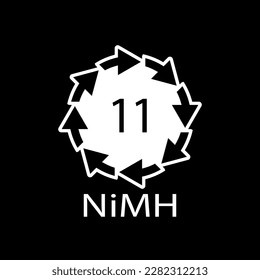 Battery recycling symbol 11 NiMH. Vector illustration