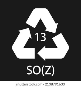Battery recycling symbol 13 SO(Z). Vector illustration