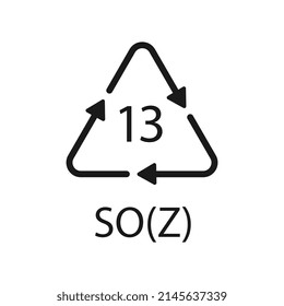 Battery recycling symbol 13 SO(Z). Vector illustration