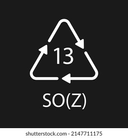 Battery recycling symbol 13 SO(Z). Vector illustration