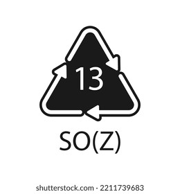 Battery recycling symbol 13 SO(Z). Vector illustration