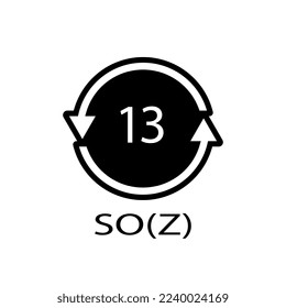 Battery recycling symbol 13 SO(Z). Vector illustration