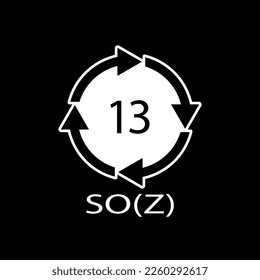 Battery recycling symbol 13 SO(Z). Vector illustration