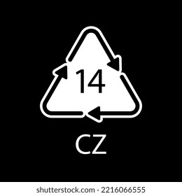 Battery recycling symbol 14 CZ . Vector illustration